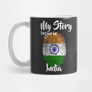 India Flag Fingerprint My Story DNA Indian Mug